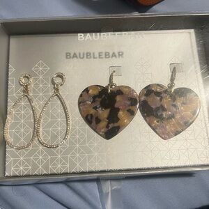 BaubleBar Multicolor Heart and Gold Teardrop Earrings